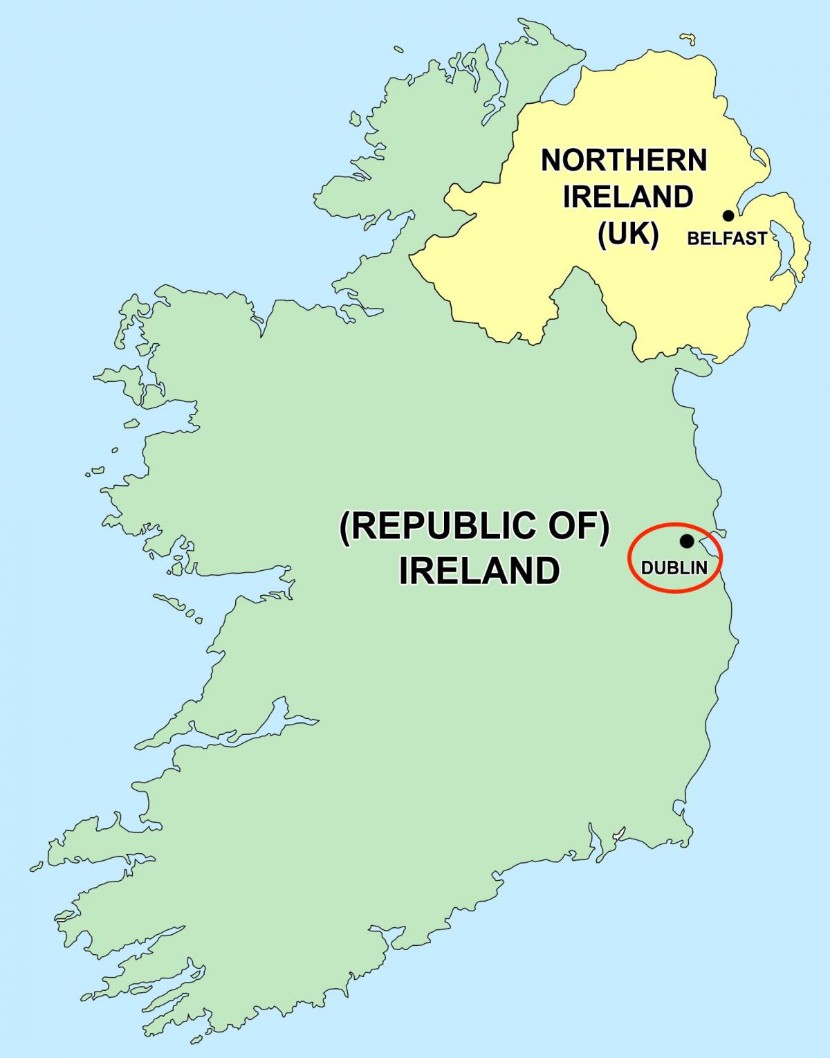 Dublin on Leinster - Ireland map