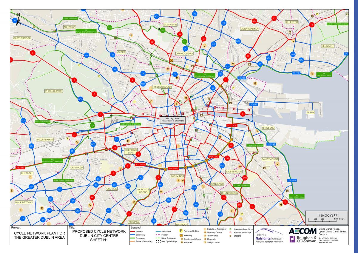 Dublin bike lane map