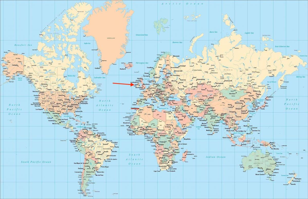 Dublin location on world map