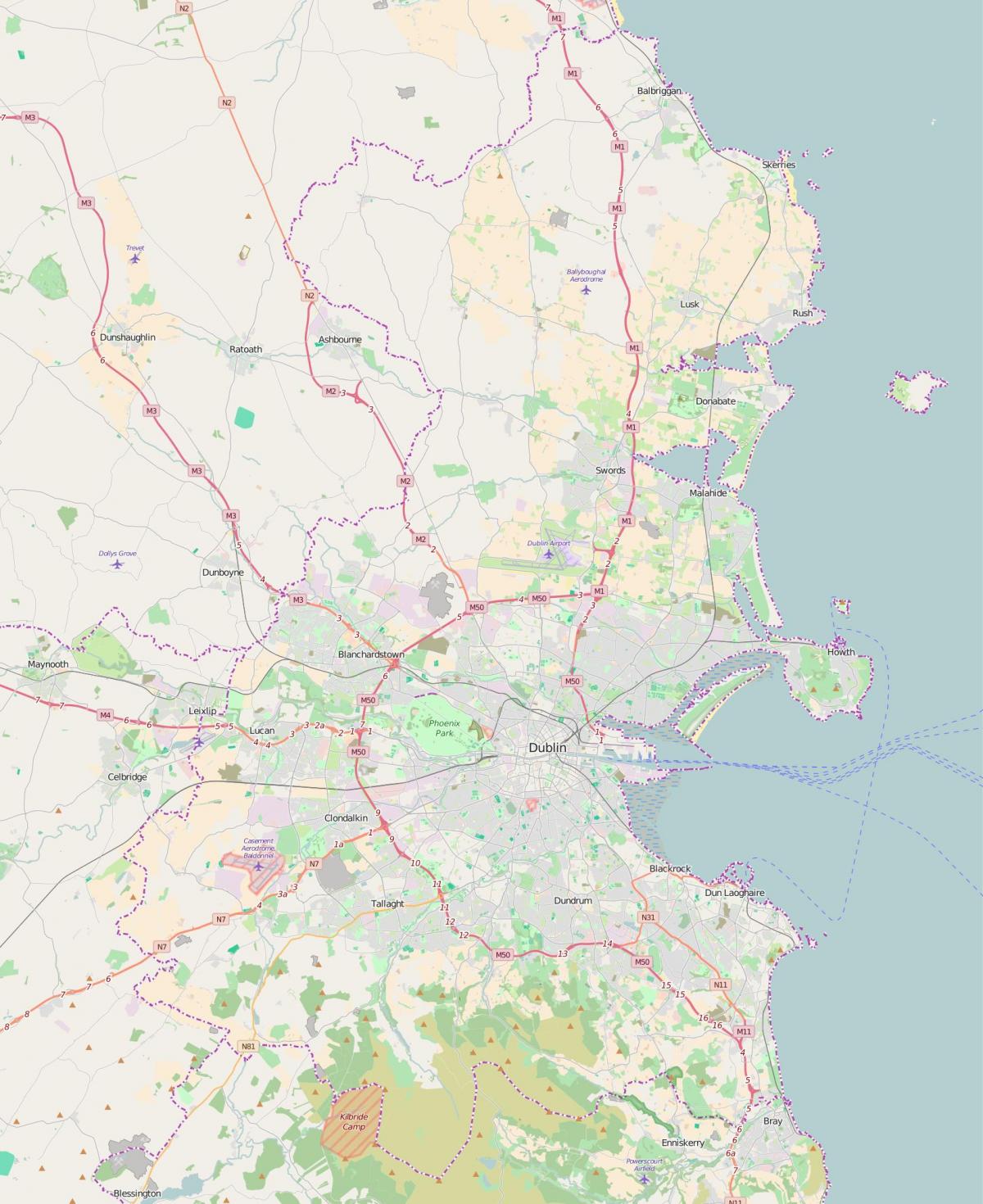 Dublin roads map