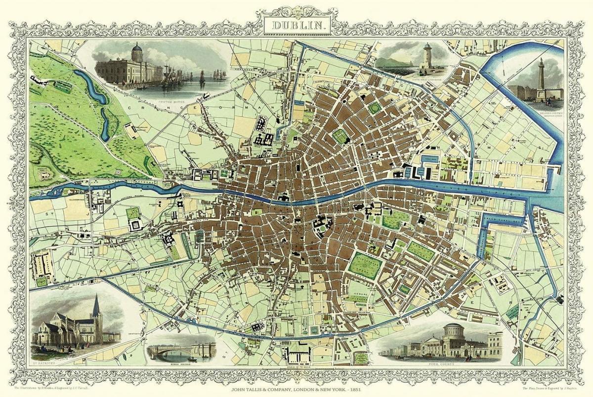 Dublin antique map